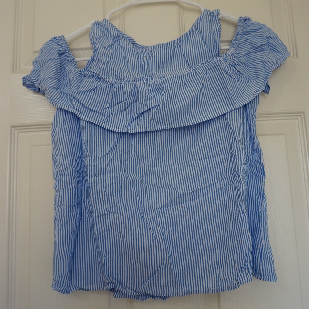 H&M light blue stripped blouse